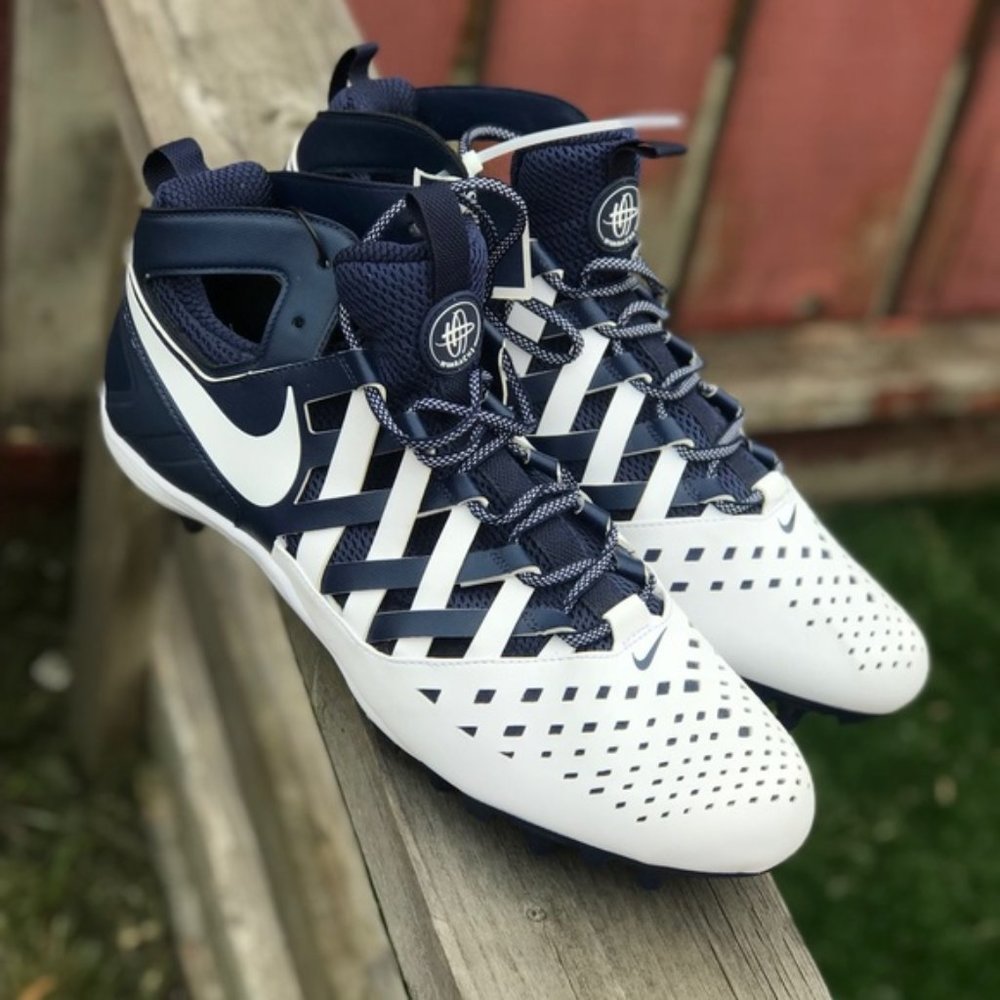 Nike Huarache V Lacrosse Cleat In Navy & White - Picture 1 of 13